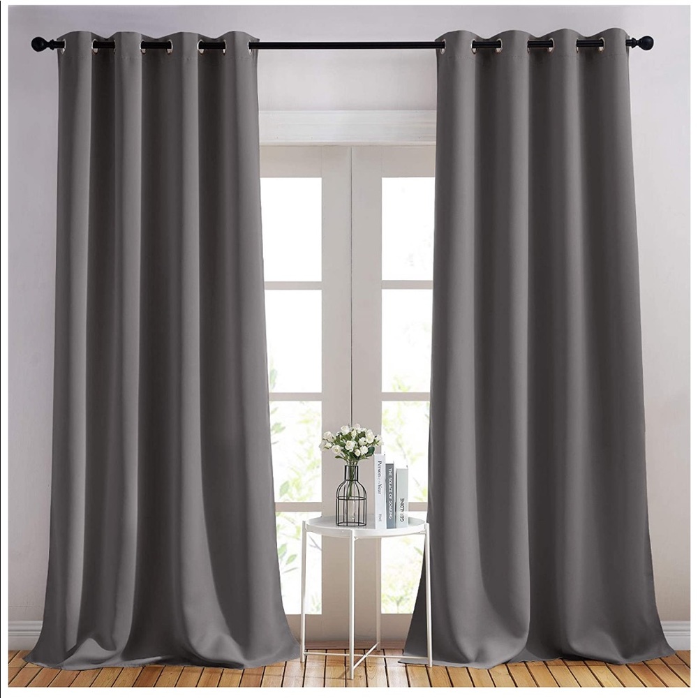 NWT NICETOWN Grey Gray Blackout Curtains 52 x 120